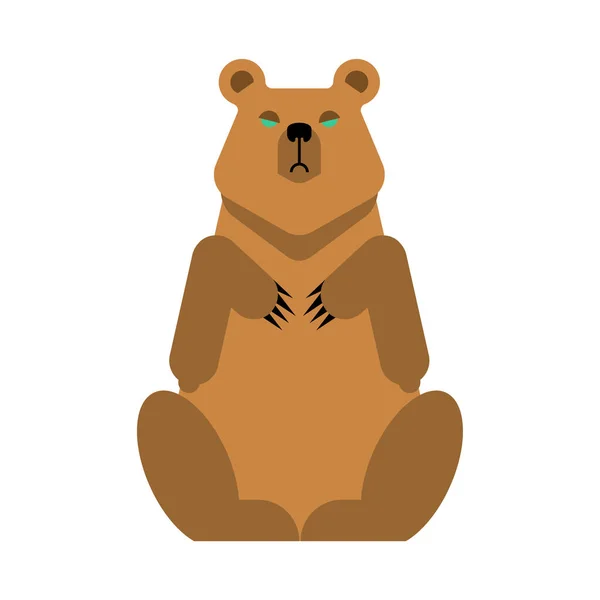 Grizzly Bear Isoliert Bestie Raubtier Vektor Illustration — Stockvektor