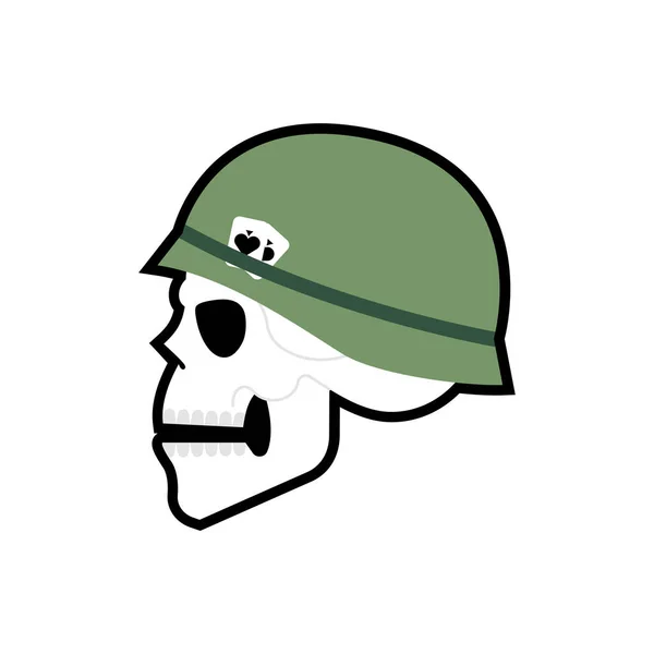 Crâne Casque Militaire Concept Armée Mort Illustration Vectorielle — Image vectorielle