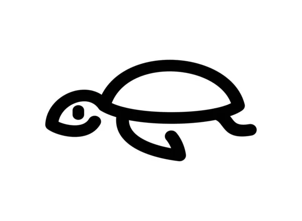 Линейный Символ Морской Черепахи Знак Линии Морских Животных — стоковый вектор