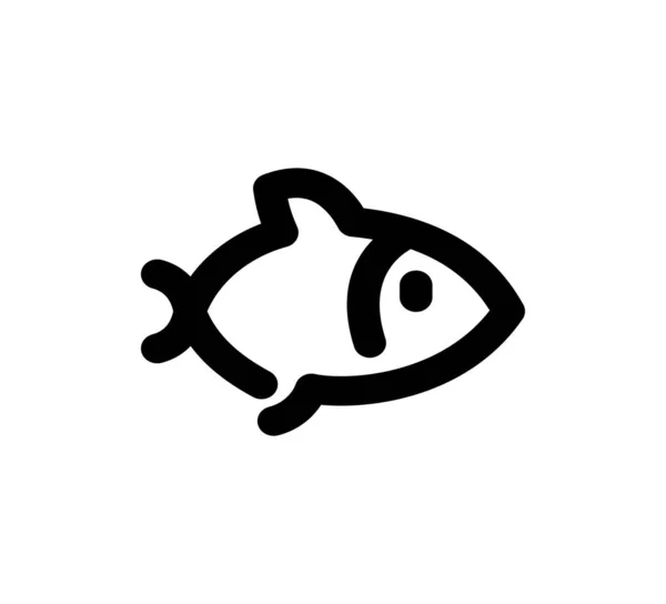 Fisch Lineares Symbol Seetier Linienschild — Stockvektor