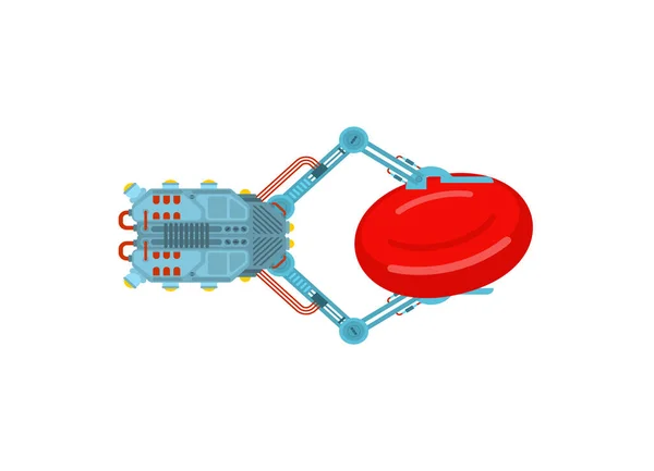 纳米机器人和血细胞用于治疗的小型机器人 — 图库矢量图片