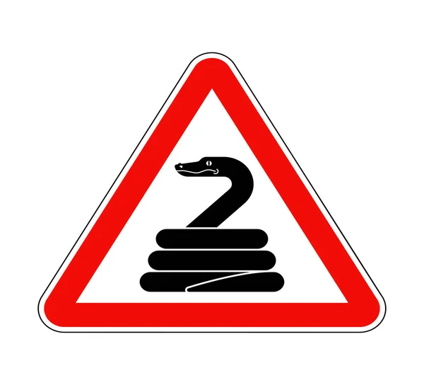 ヘビに注意 赤い道路標識を警告します 注意事項 — ストックベクタ