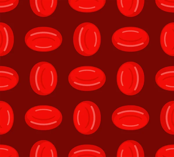 Modèle Érythrocyte Sans Couture Globules Rouges Fond — Image vectorielle