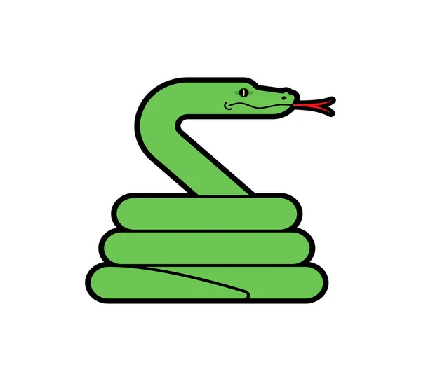 ヘビは孤立したコイル状 蛇のアイコンサイン ベクターイラスト — ストックベクタ