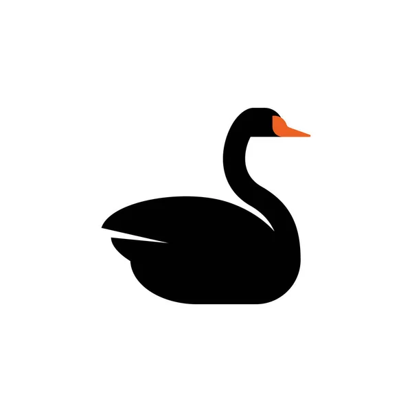 Značka Černé Labutě Izolována Vektorová Ilustrace — Stockový vektor