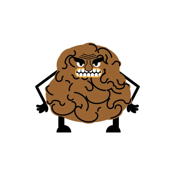 Evil Poop Angry Shit Isolated Vector Illustration — 스톡 벡터