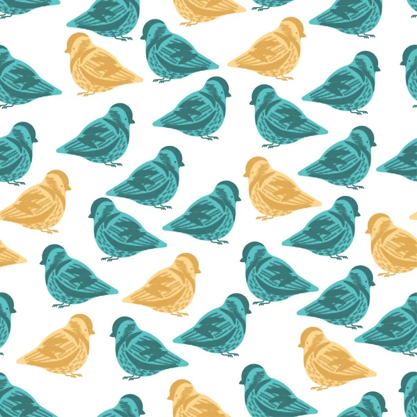 Горобцеподібний Візерунок Безшовний Невеликий Пташиний Фон Текстура Дитячої Тканини — стоковий вектор