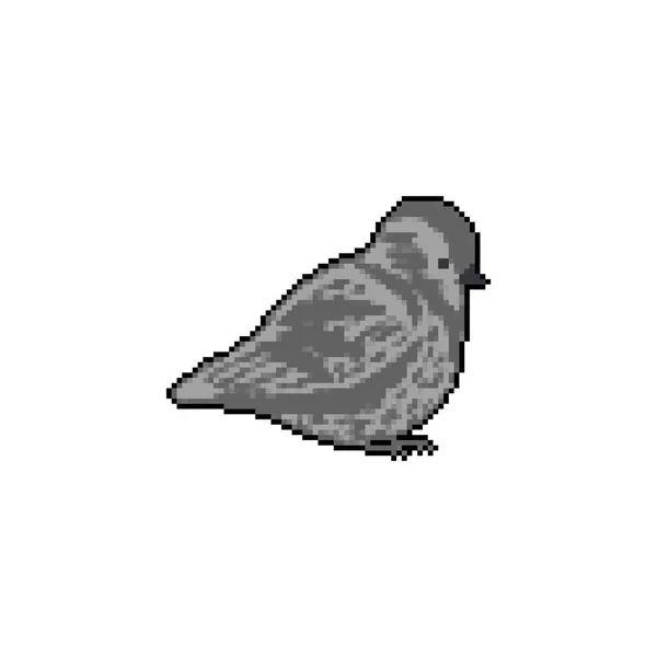 Пиксельное Искусство Воробья Бит Маленькая Птичка Векторная Иллюстрация — стоковый вектор