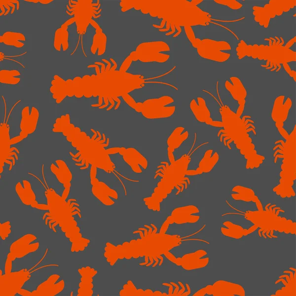 Crayfish Pattern Seamless Sea Animal Claws Background Baby Fabric Texture — Stock Vector