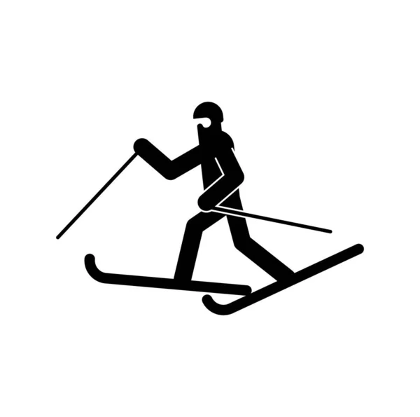 Symbole Skieur Icône Ski Illustration Vectorielle — Image vectorielle