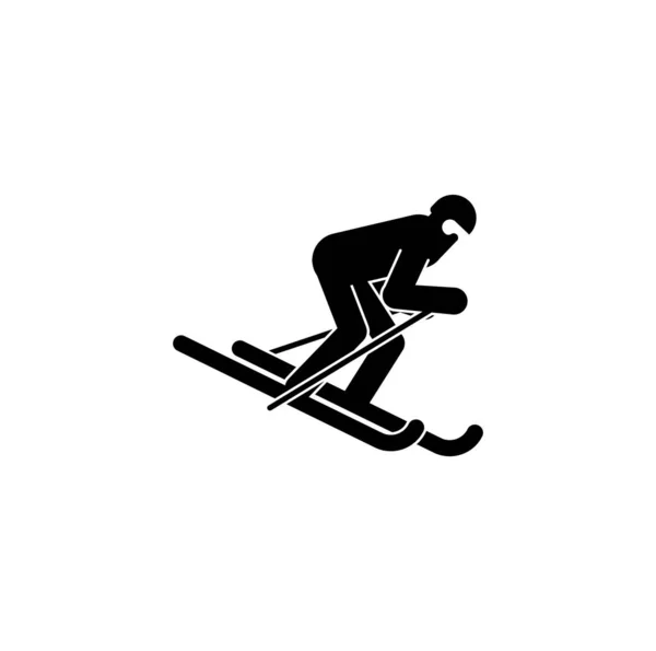 Het Symbool Van Skiër Skiicoon Vectorillustratie — Stockvector