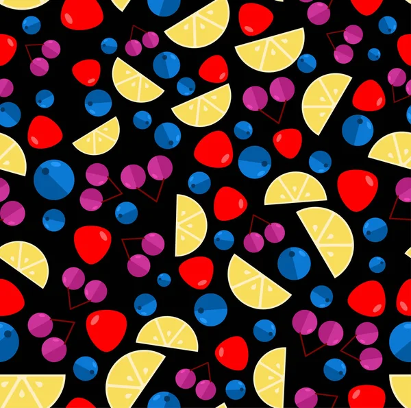 Fruit Cocktail Mix Pattern Nahtlos Vektorhintergrund — Stockvektor