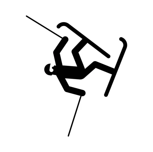 Simbolo Segno Sciatore Icona Dello Sci Illustrazione Vettoriale — Vettoriale Stock