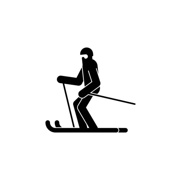 Símbolo Esquiador Ícone Esqui Ilustração Vetorial —  Vetores de Stock