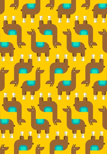 Patrón Dibujos Animados Llama Alpaca Sin Costuras Adorno Tela Para — Vector de stock