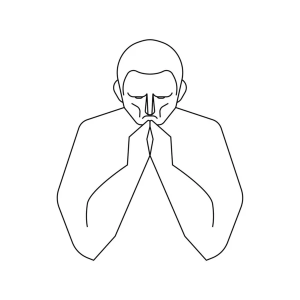 Homme Prie Prière Humaine Illustration Vectorielle — Image vectorielle