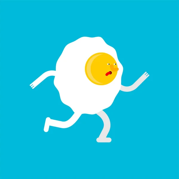 Huevo Está Corriendo Huevo Frito Ilustración Vectorial — Archivo Imágenes Vectoriales