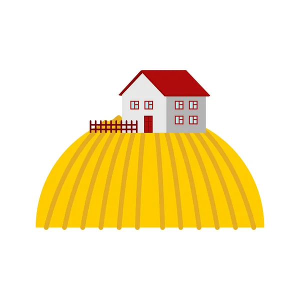 Farm Fields Izolováni Vektorová Ilustrace — Stockový vektor