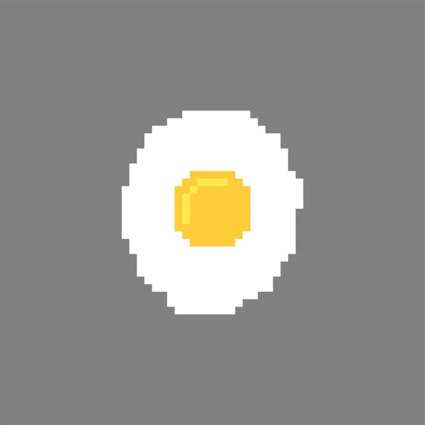 Bit Fried Egg Pixel Art Pixelated Έννοια Πρωινό — Διανυσματικό Αρχείο