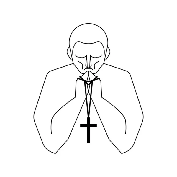 Człowiek Się Modli Męska Modlitwa Ilustracja Wektora — Wektor stockowy