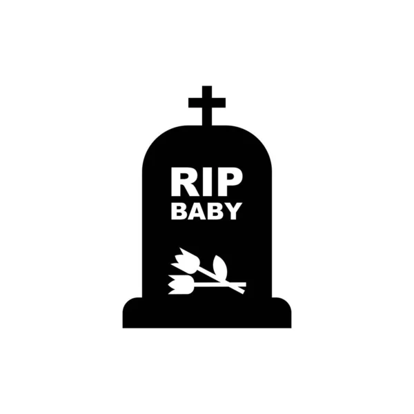 stock vector Child's grave. Funeral and deceased. concept of sadness and suffering