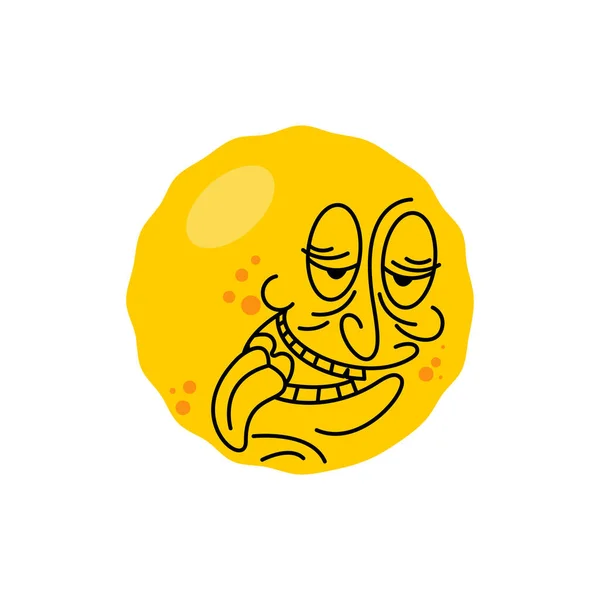 Drunk Face Mood Alcoholic Emoji Cartoon Vector Illustration — Stock Vector