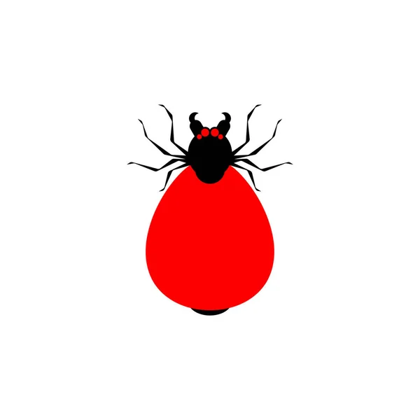 Mite Isolated Encephalitic Red Tick Vector Illustration — Stock Vector