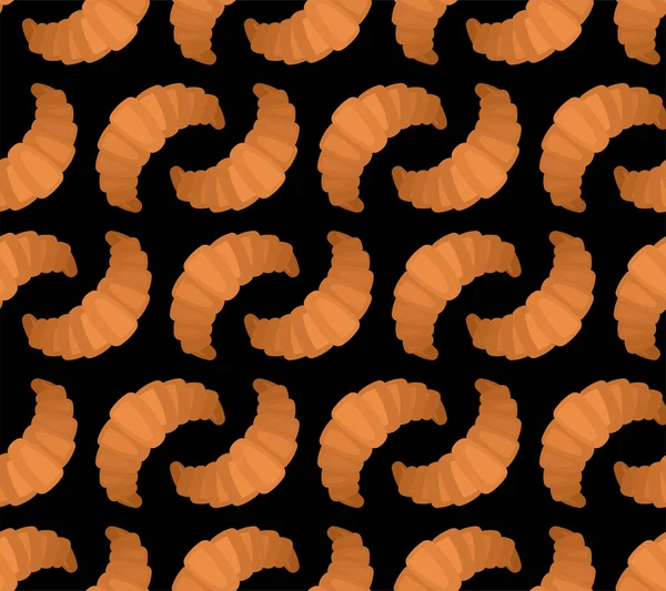 Croissant Muster Nahtlos Bagel Hintergrund Vektor Illustration — Stockvektor