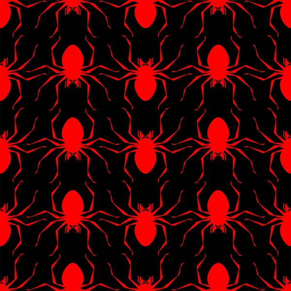 Spiderpatroon Naadloos Giftige Gevaarlijke Insecten Achtergrond Vectorstructuur — Stockvector