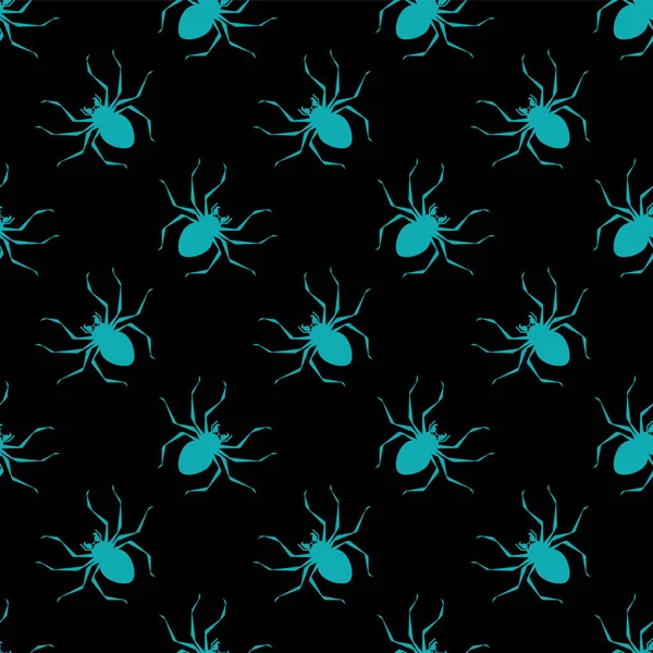 Spider Pattern Seamless Poisonous Dangerous Insect Background Vector Texture — Stock Vector