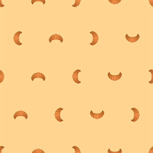 Croissant Bezešvý Bagelové Pozadí Vektorové Ilustrace — Stockový vektor