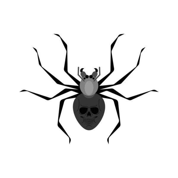 Black Widow Spider Isolated Poisonous Dangerous Spider — Stock Vector