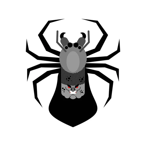 Schwarze Witwe Spinne Isoliert Giftige Gefährliche Spinne — Stockvektor