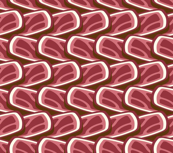 Trozos Carne Curada Patrón Sin Costura Delicadeza Carne Fondo Ilustración De Stock