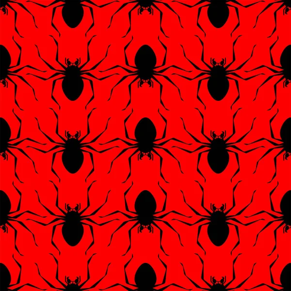 クモの模様をシームレスに 毒のある危険な昆虫の背景 ベクターテクスチャ — ストックベクタ