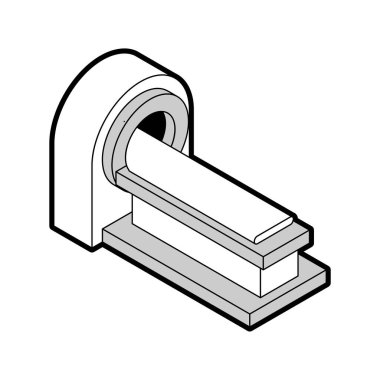 Manyetik Rezonans Görüntüleme. MRI makinesi. Vektör illüstrasyonu
