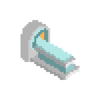 Manyetik Rezonans Görüntüleme Sanatı. 8 bitlik MR makinesi. pixelated Vektör illüstrasyonu