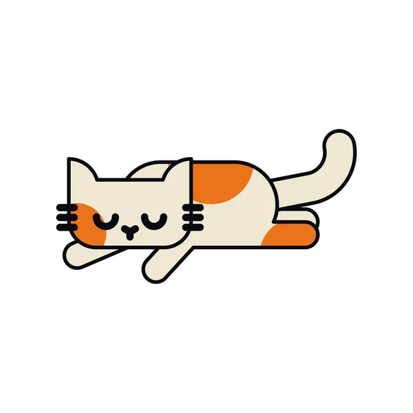 漫画かわいい子猫隔離 ペットベクトルイラスト — ストックベクタ