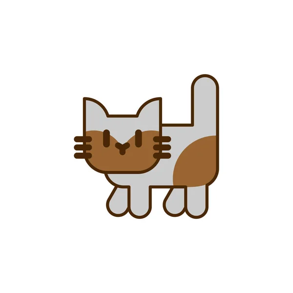 Cartoon Cute Kitten Isolated Pet Vector Illustration — Stock Vector