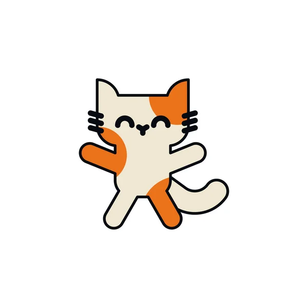 Kreslené Roztomilé Kotě Izolované Mazlíček Vektorová Ilustrace — Stockový vektor