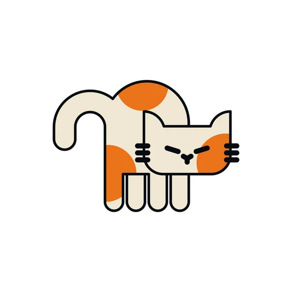Κινούμενο Χαριτωμένο Γατάκι Απομονωμένο Απεικόνιση Διανύσματος Κατοικίδιων Ζώων — Διανυσματικό Αρχείο