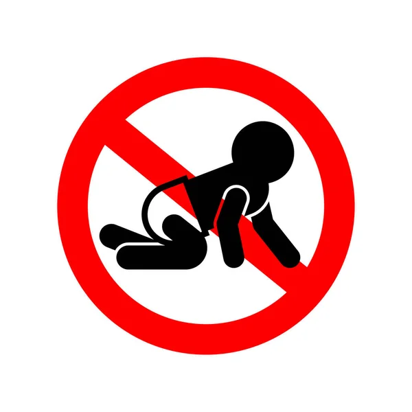Остановите Знак Baby Знак Красный Запрет Детский Символ Младенец Запрет — стоковый вектор