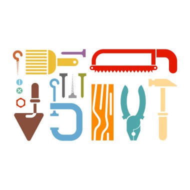 Aletler hazır: testere ve fırça, çekiç, pense. Şal ve klemp..