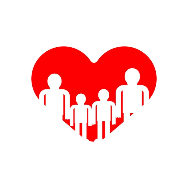 Οικογενειακό Σύμβολο Αγάπης Σύμβολο Οικογένειας Και Καρδιάς — Διανυσματικό Αρχείο