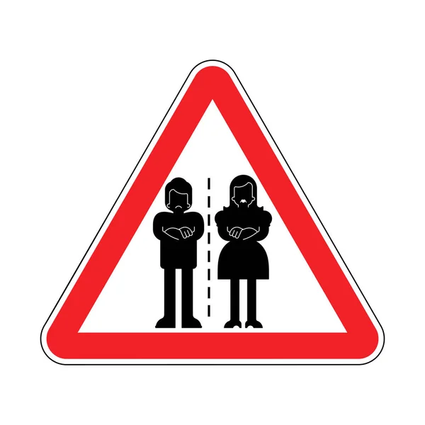 Προσοχή Διαζύγιο Οικογένεια Σημάδι Προσοχή Κόκκινο Σημάδι Δρόμο Ψαλίδι Κοπεί — Διανυσματικό Αρχείο