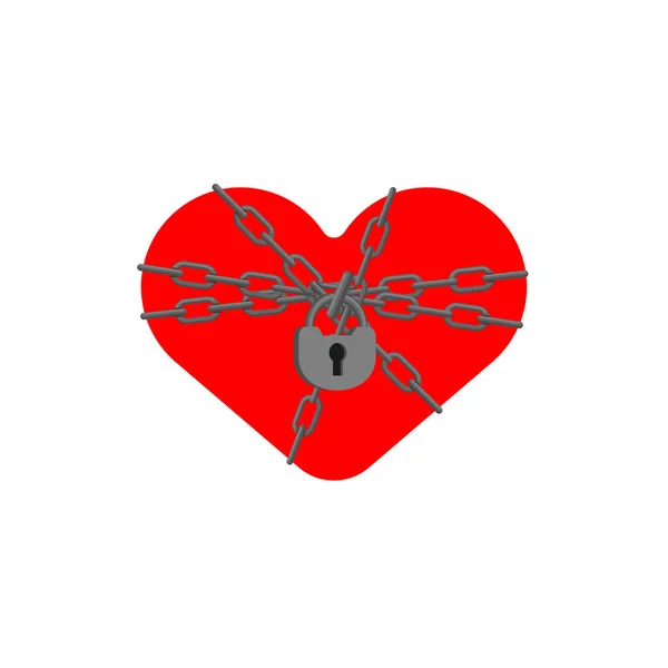 Coeur Enchaîné Concept Amour Non Partagé Enchaîné — Image vectorielle