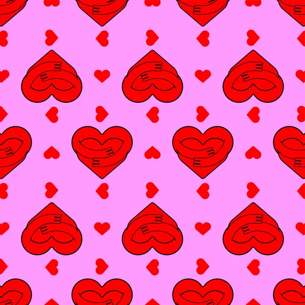 心脏性别模式无缝 恋爱背景 心脏生殖结构 — 图库矢量图片