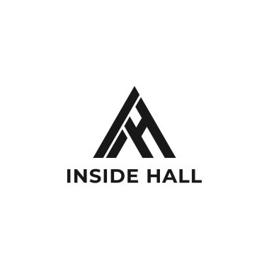 Podcast kanal logosu için uygulanan beyaz arkaplandaki siyah renkli IH veya HI logosunun soyut ilk harfi de markalar veya şirketler için uygun HI veya IH.