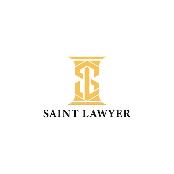 概要法律事務所のロゴにも適したホワイト系のゴールドカラーの頭文字 または ロゴブランド名 または — ストックベクタ