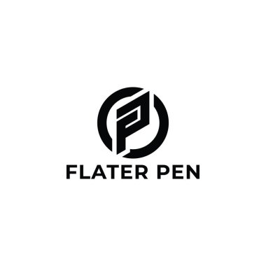 Düğün videoları logosu için uygulanan siyah arka planda izole edilmiş FP veya PF logosunun soyut ilk harfi de PF veya FP 'dir..